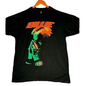 Billie Eilish Hand Face T-shirt Size Large Black 2020 Indie Pop Tee